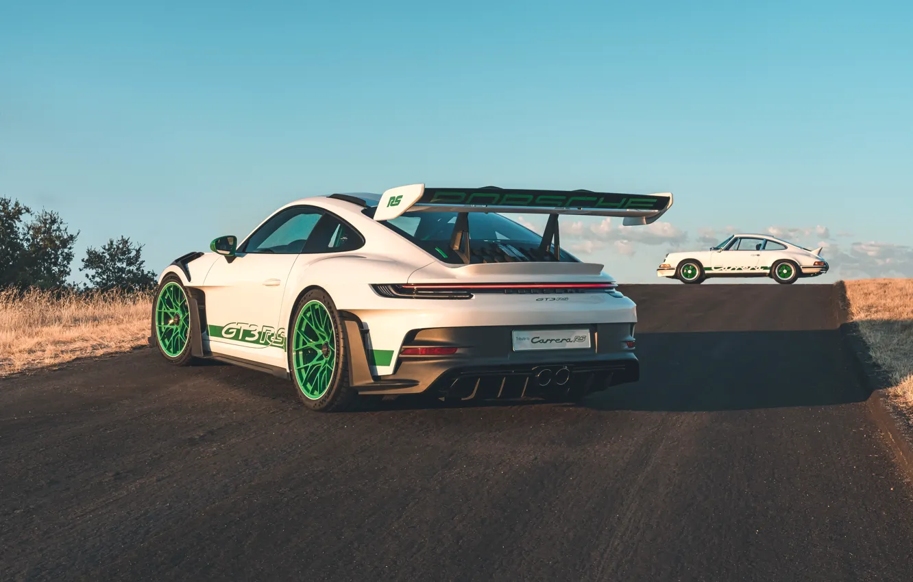 Фото обои 911, Porsche, white, cars, Porsche 911 GT3 RS, Porsche 911 Carrera RS, Tribute to Carrera …