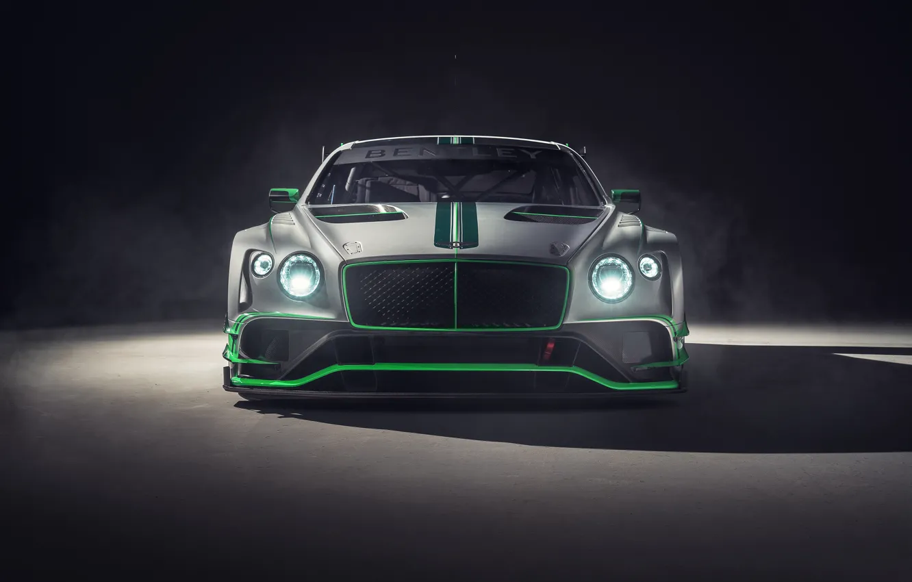 Фото обои Bentley, Continental, гоночное авто, вид спереди, GT3, 2018
