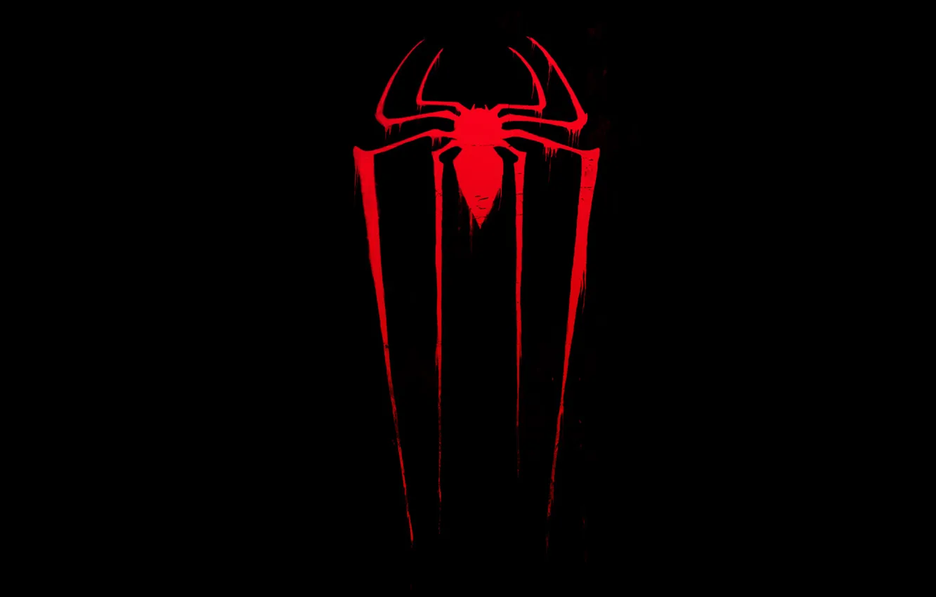 Фото обои spider, dark, red, amazing spider-man, новый человек паук