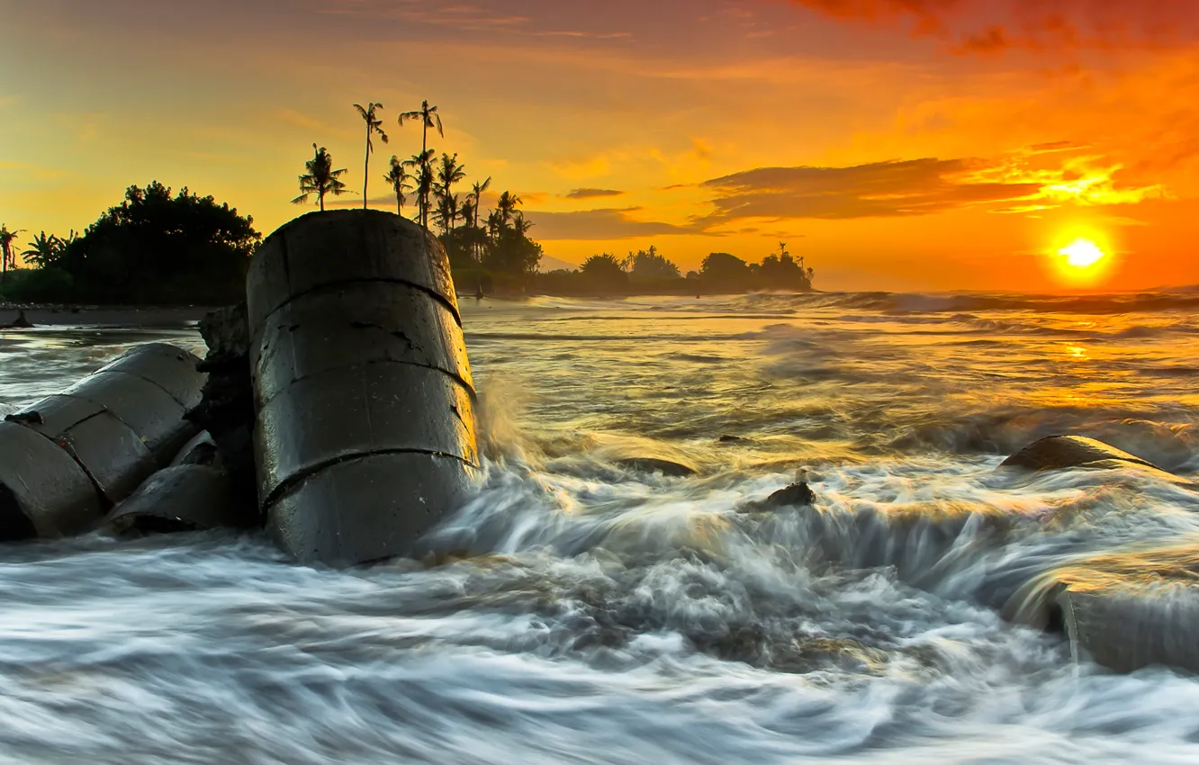 Фото обои море, прибой, Sea, Breaker Barrels