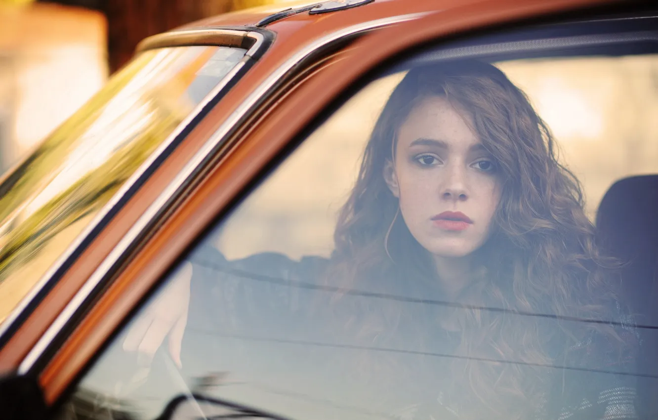 Фото обои car, lifestyle, window, redhead, reflection, Autumn Day