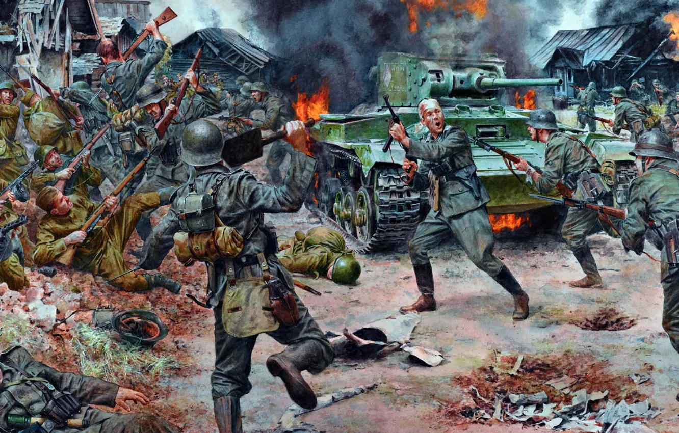 Фото обои война, битва, кавказ, вермахт, ркка, Кубань 1943