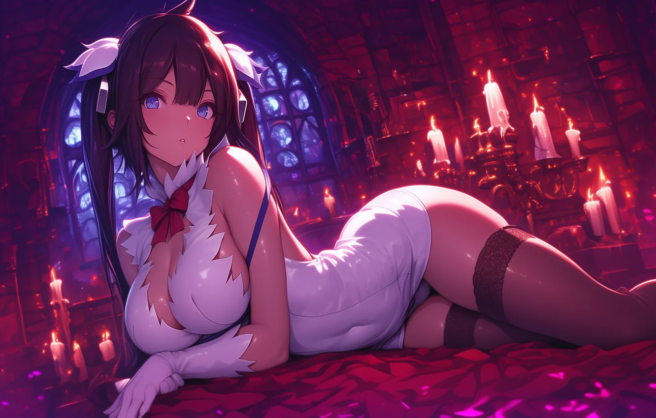 Фото обои аниме, anime, подземелье, dungeon, hestia, Гестия, арт +18, Is It Wrong to Try to Pick …