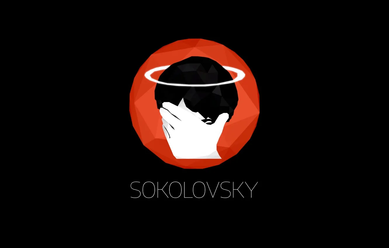 Фото обои Red, Art, Black, Logo, White, Wallpaper, Minimalism, Sokolovsky