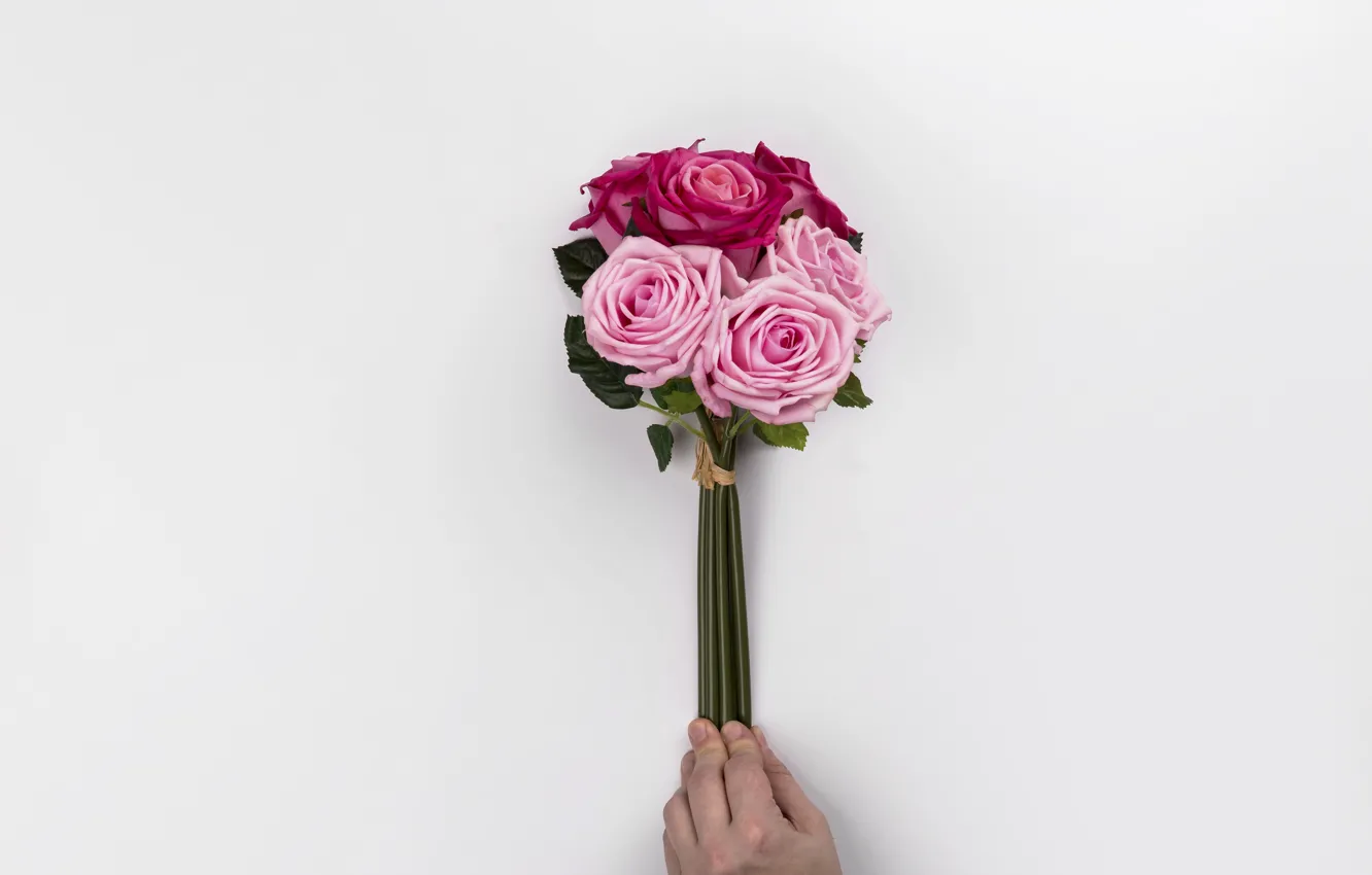 Фото обои цветы, розы, букет, розовые, pink, flowers, roses