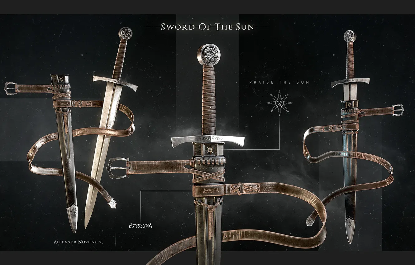 Фото обои оружие, меч, ножны, Sword of the Sun, dark knight sword