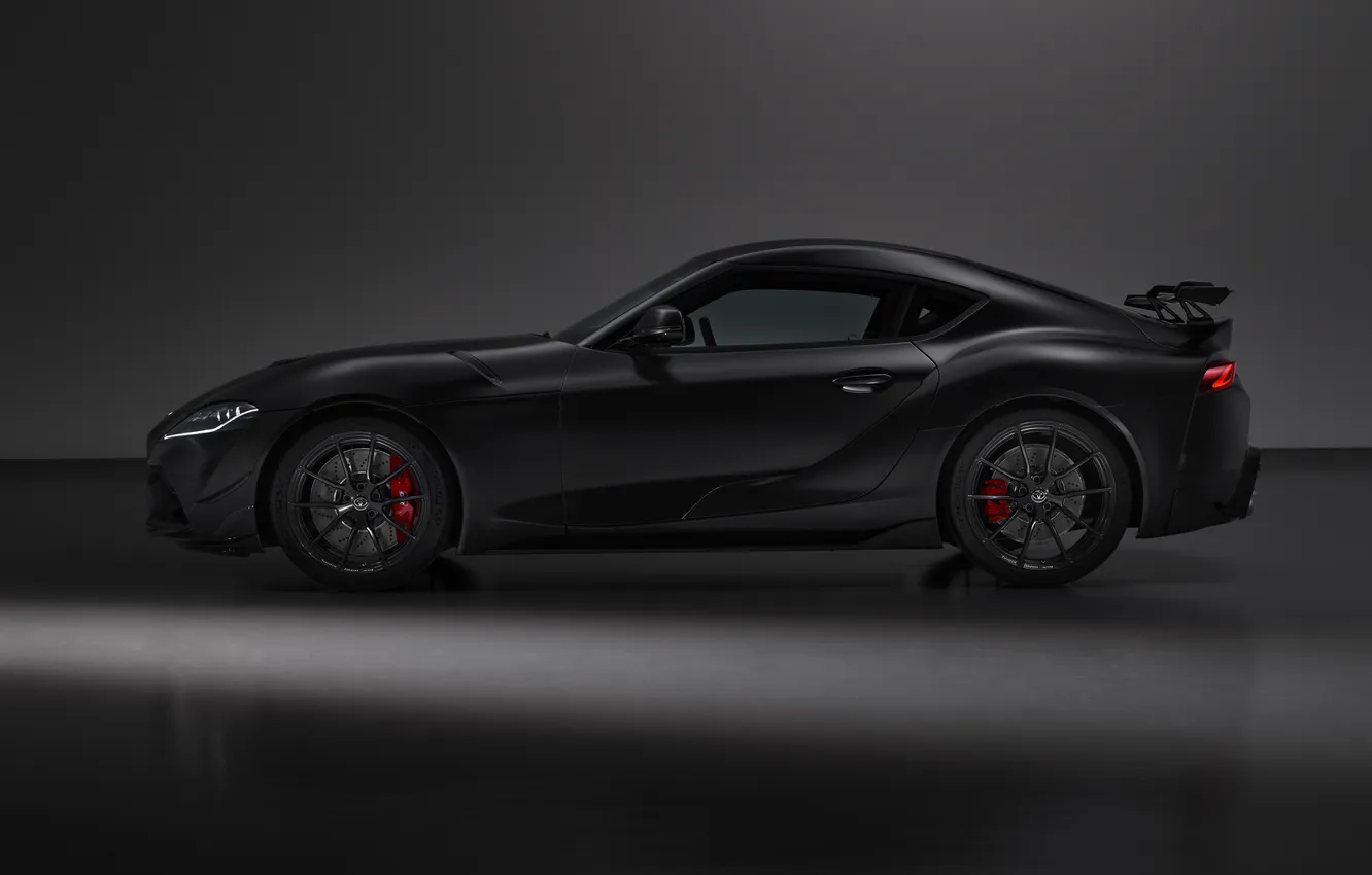 Фото обои купе, Toyota, вид сбоку, Supra, sport car, спортивный автомобиль, задний привод, 2025