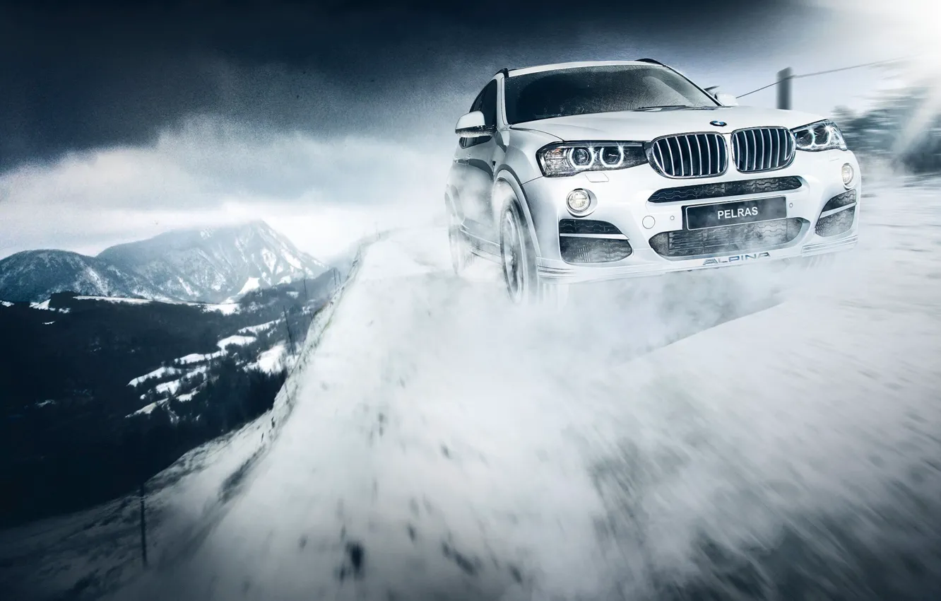 Фото обои BMW, Snow, White, Rigshot, Alpina, Bi-Turbo, XD3