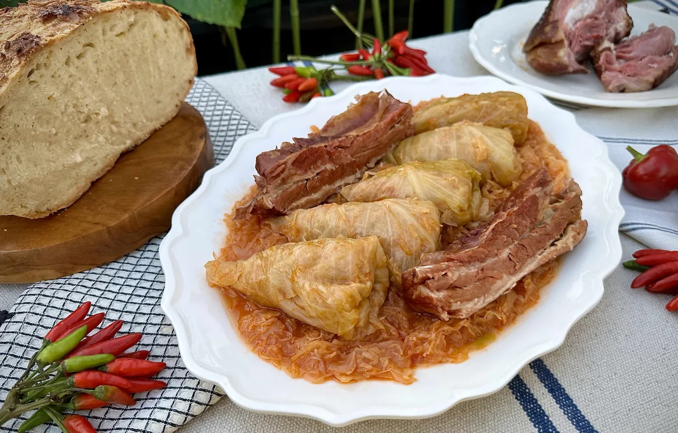 Фото обои bread, bacon, sarma