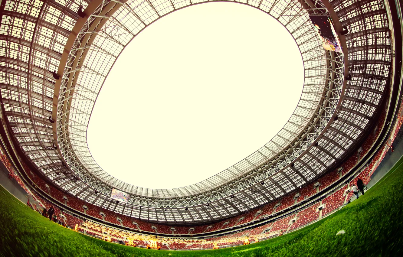 Фото обои Поле, Спорт, Футбол, Крыша, Россия, Стадион, Luzhniki, Stadium