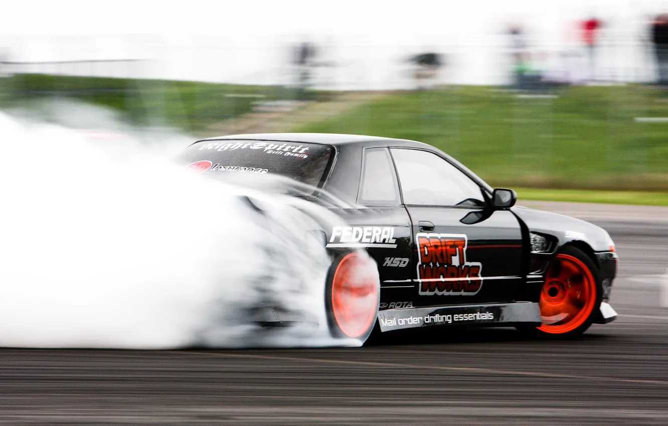 Фото обои nissan, drift, R32, skyline