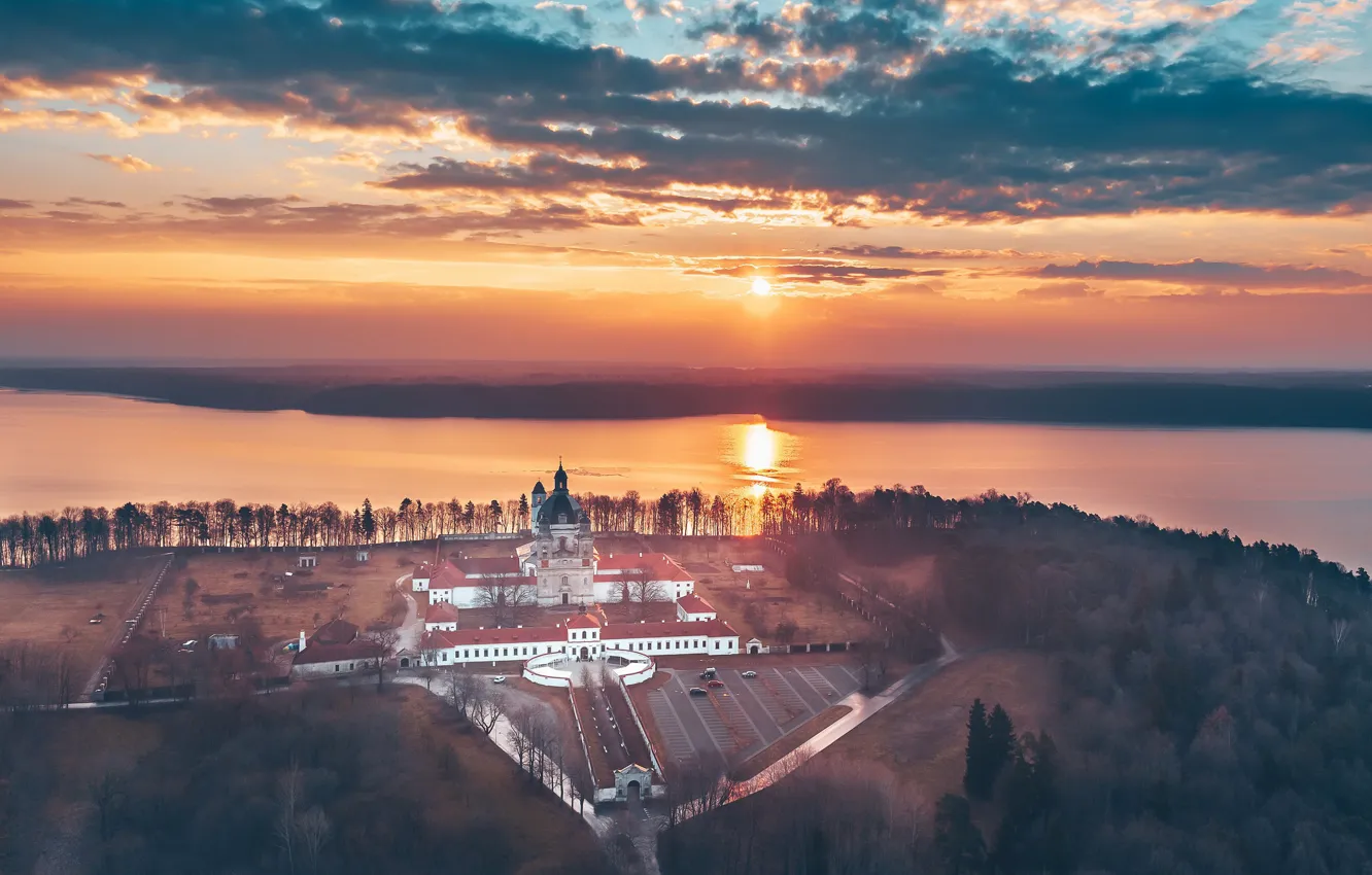 Фото обои монастырь, Lietuva, Kaunas, Pažaislis