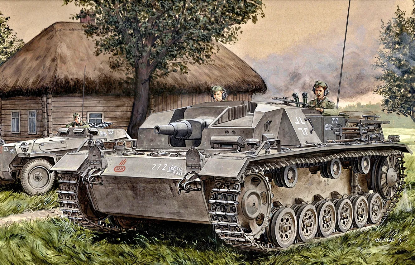 Фото обои Вермахт, StuG III, полугусеничный бронетранспортёр, SdKfz 250, Штурмовое орудие