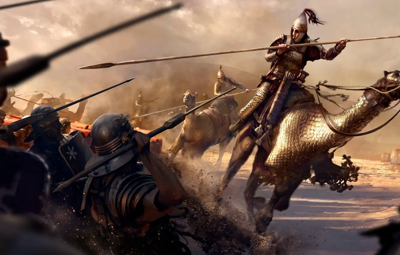 Фото обои Background, DLC, Video Game, Sega, Rome 2, Legionaries, Camels, Total War: ROME II - Beasts …