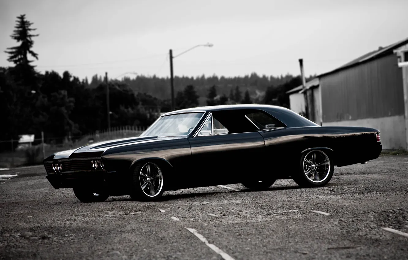 Фото обои Chevrolet, Black, 1967, Chevelle