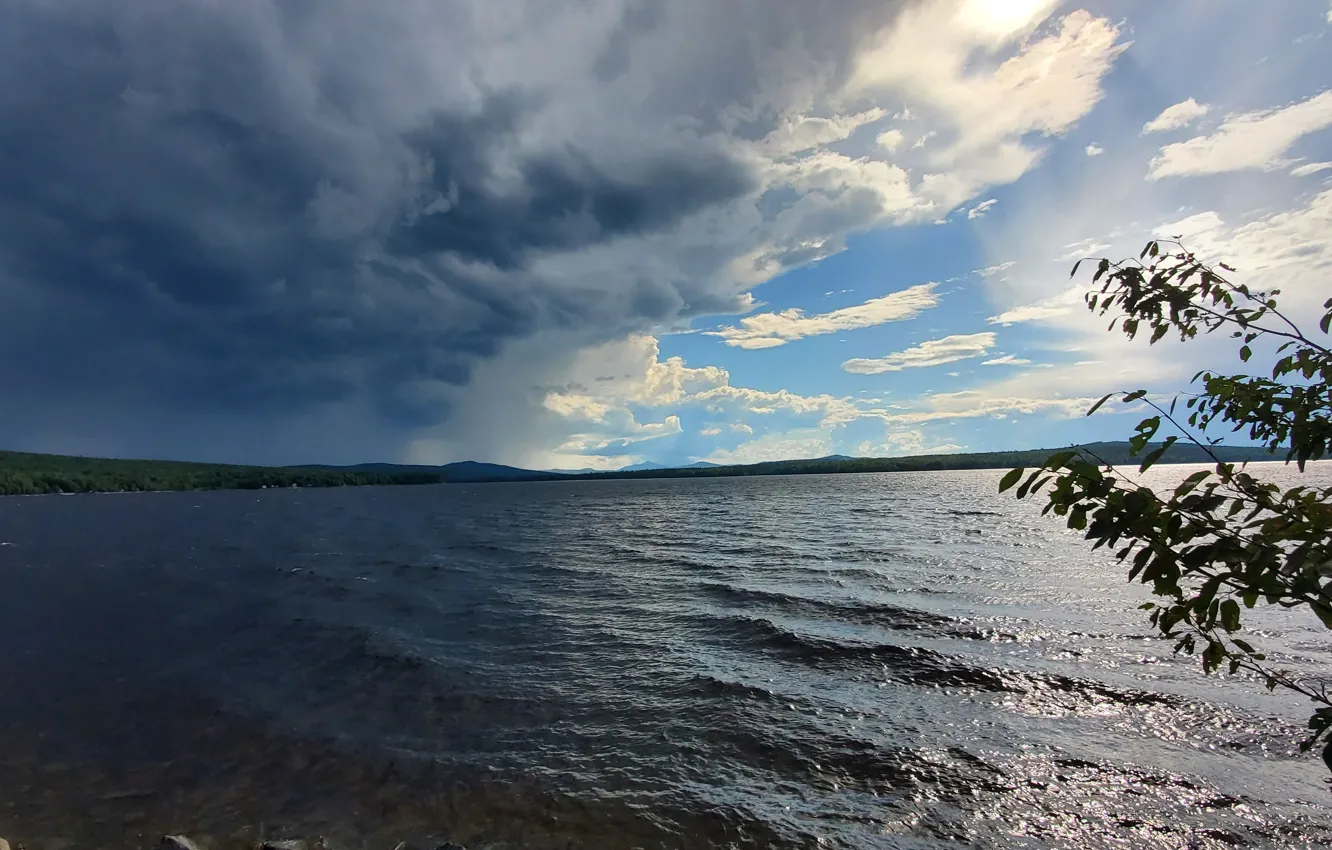 Фото обои storm, clouds, lake