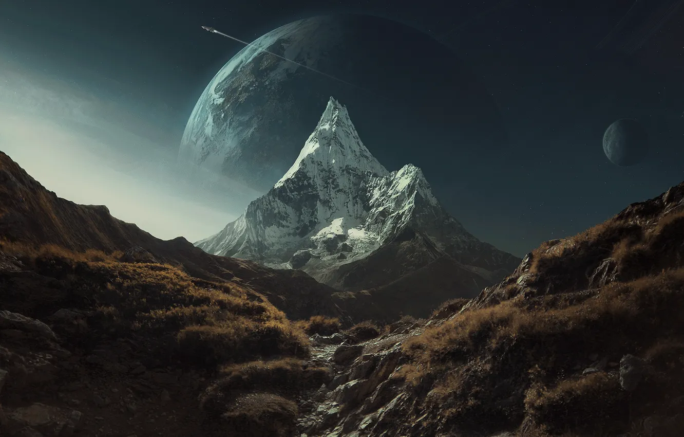 Фото обои landscape, mountains, view, planet