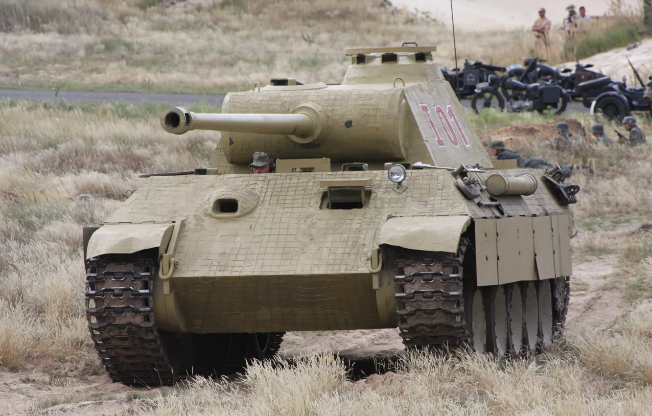Фото обои action, Panther, tank, sahara2014