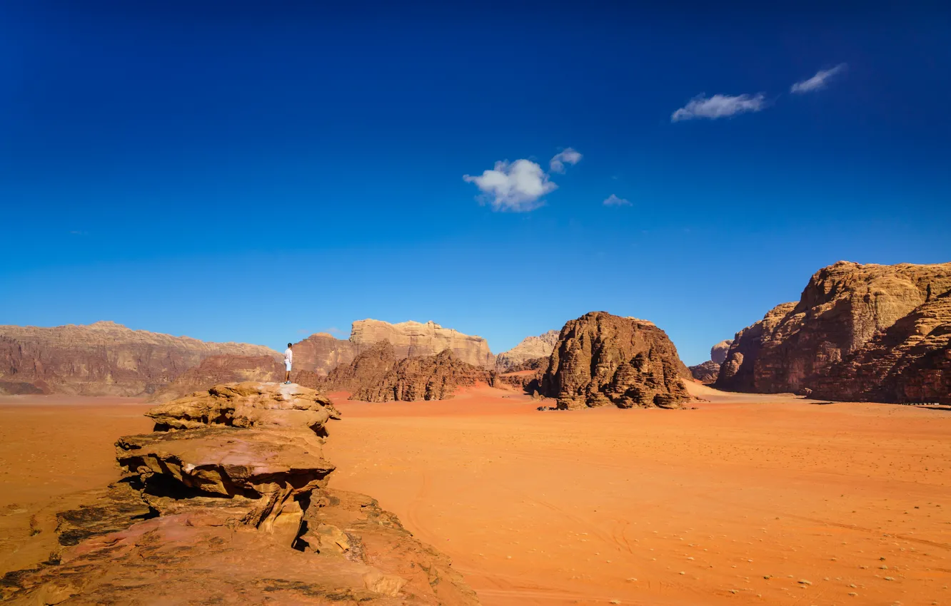 Фото обои песок, пустыня, Иордания, Wadi Rum, Valley of the Moon