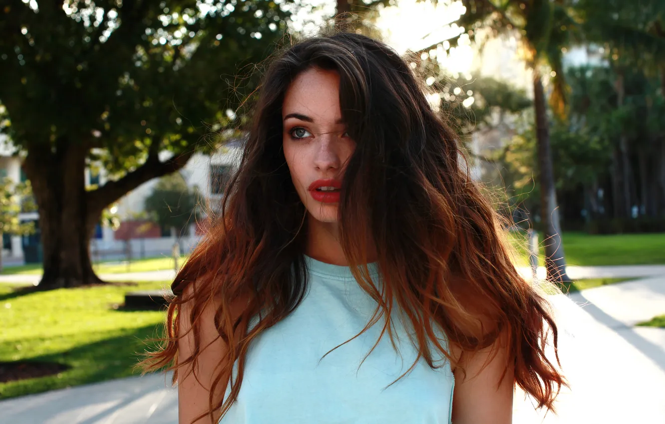 Фото обои взгляд, девушка, фон