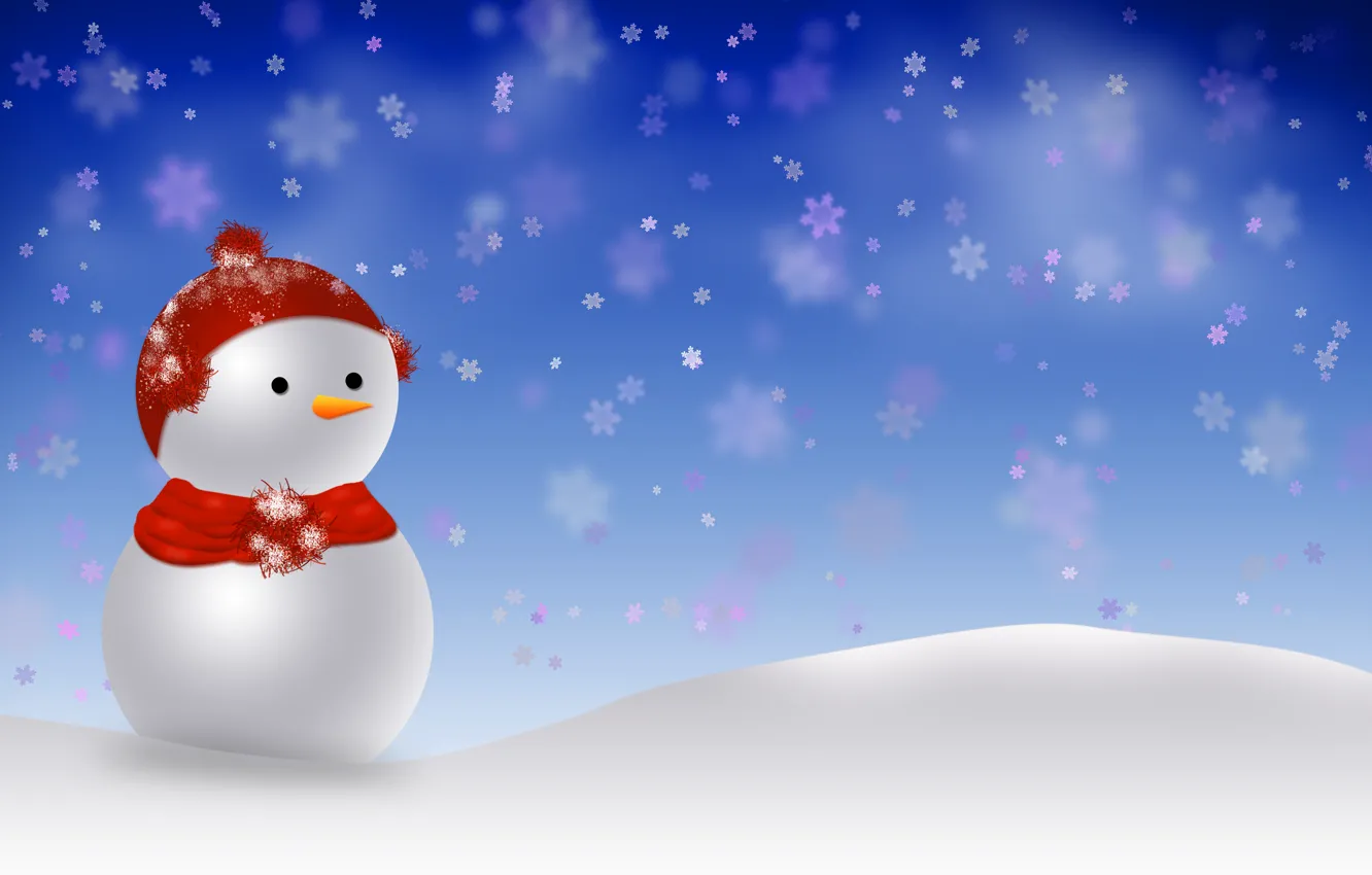Фото обои снег, праздник, новый год, снеговик, декорации, happy new year, snowman, christmas decoration