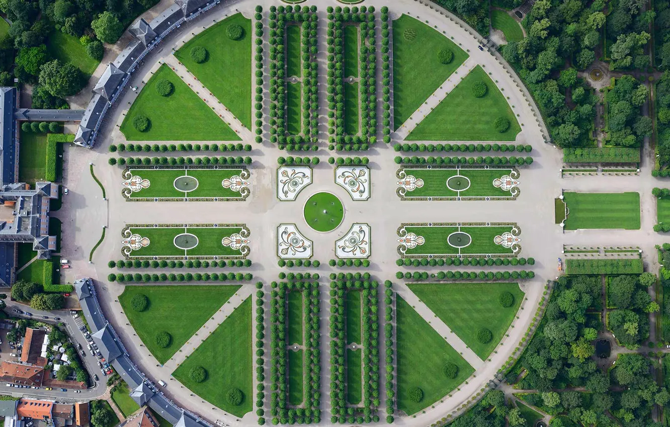 Фото обои парк, Германия, панорама, Баден-Вюртемберг, Шветцингенский дворец
