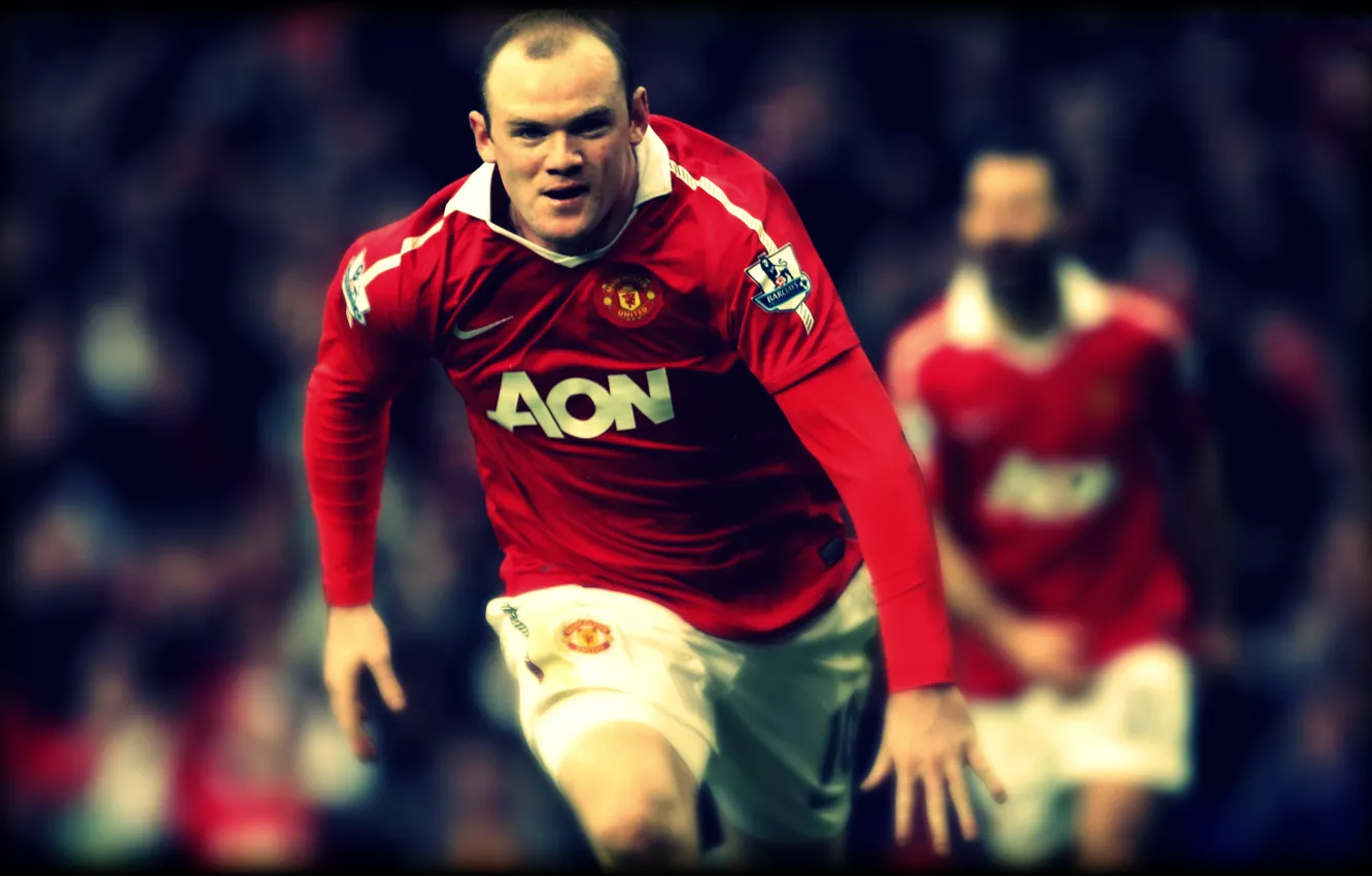 Фото обои футбол, Англия, england, football, manchester united, premier league, wayne rooney, giggs
