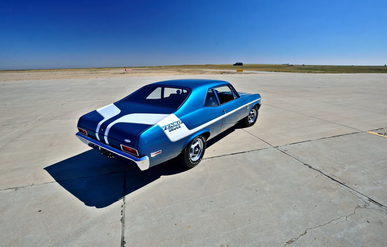 Фото обои Muscle, Car, Blue, 1970, Nova