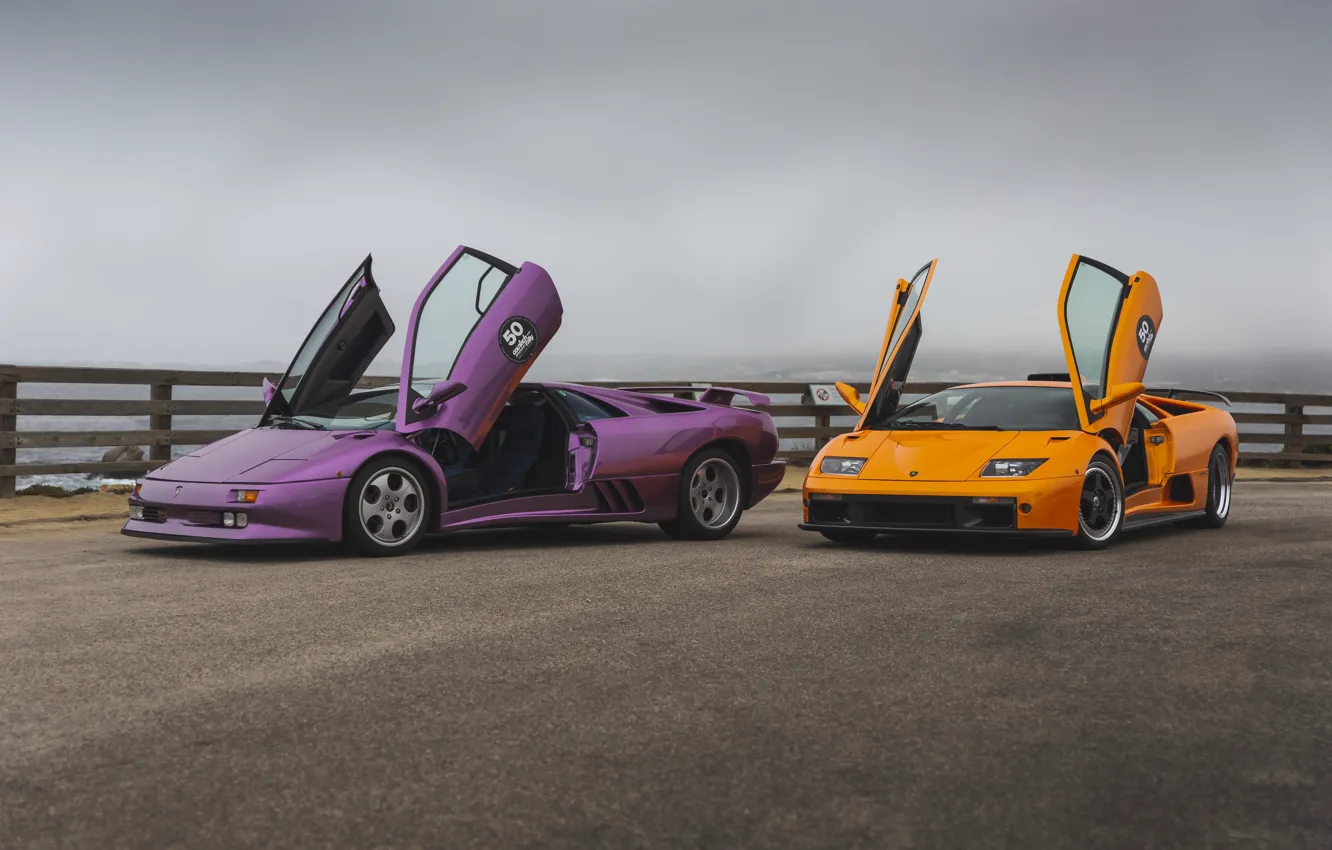 Фото обои Lamborghini, Orange, Diablo, Violet