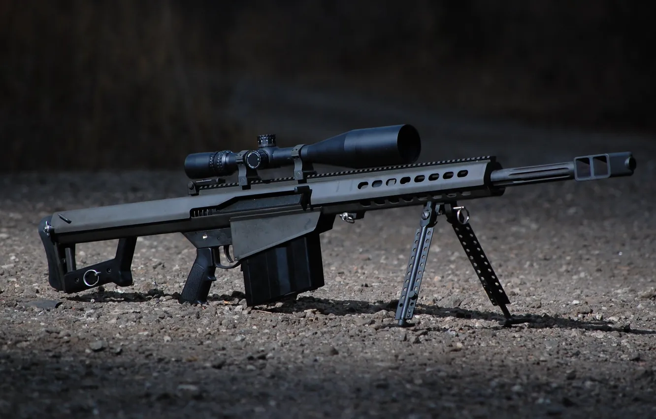 Фото обои оружие, снайперская винтовка, крупнокалиберная, Barrett M82
