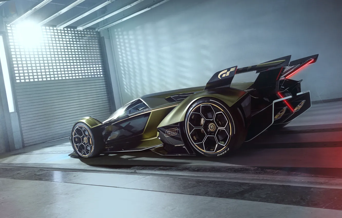 Фото обои Lamborghini, Колеса, Концепт-кар, Lambo, Диски, V12, Vision Gran Turismo, 2019