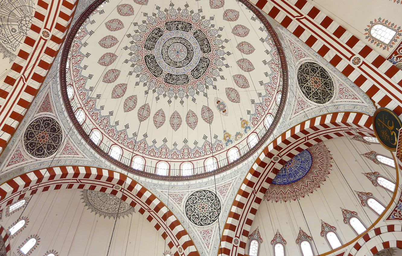 Фото обои мечеть, орнамент, купол, роспись, стамбул, ислам, istanbul, шехзаде