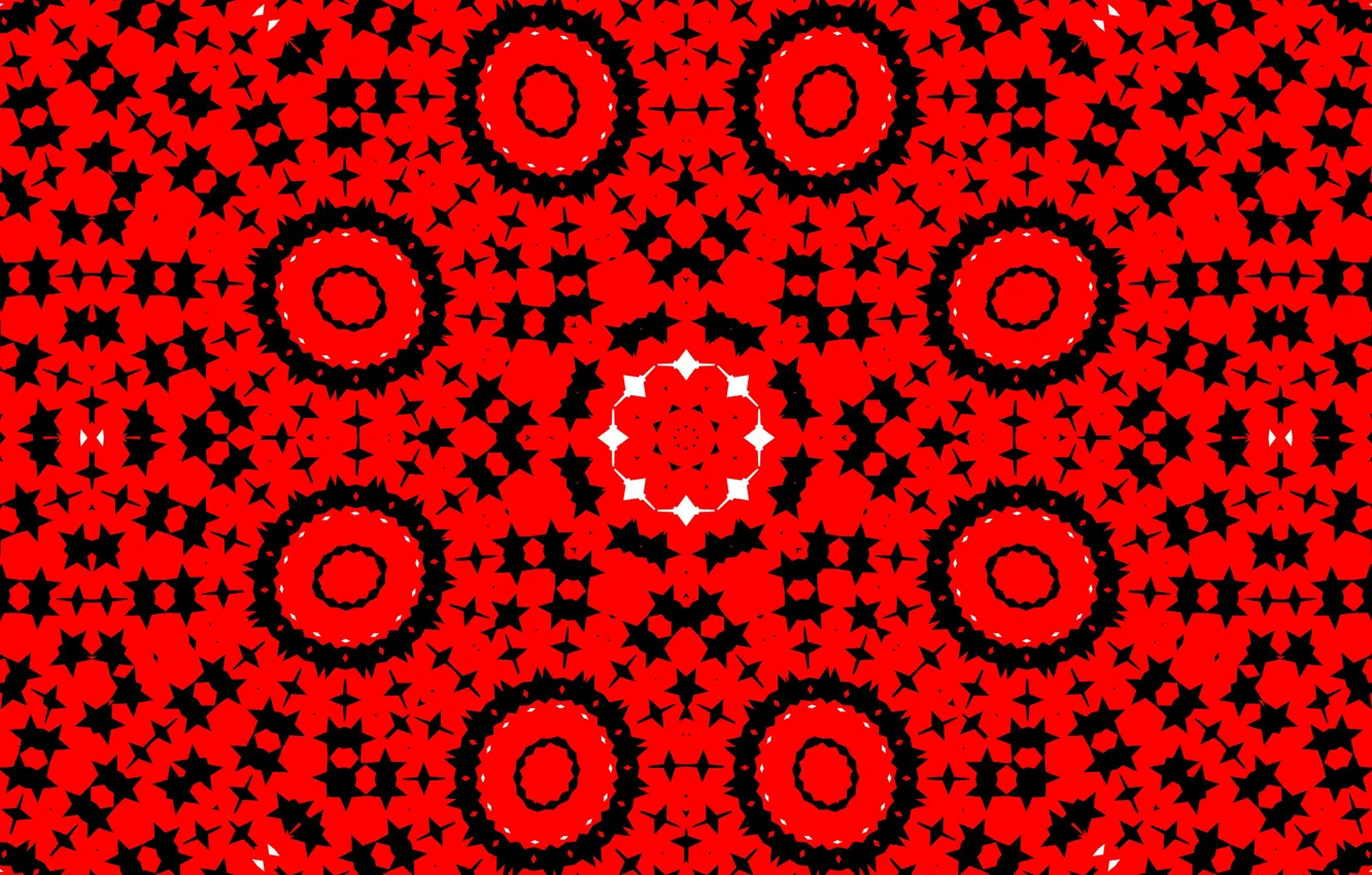 Фото обои красный, узор, круг, калейдоскоп