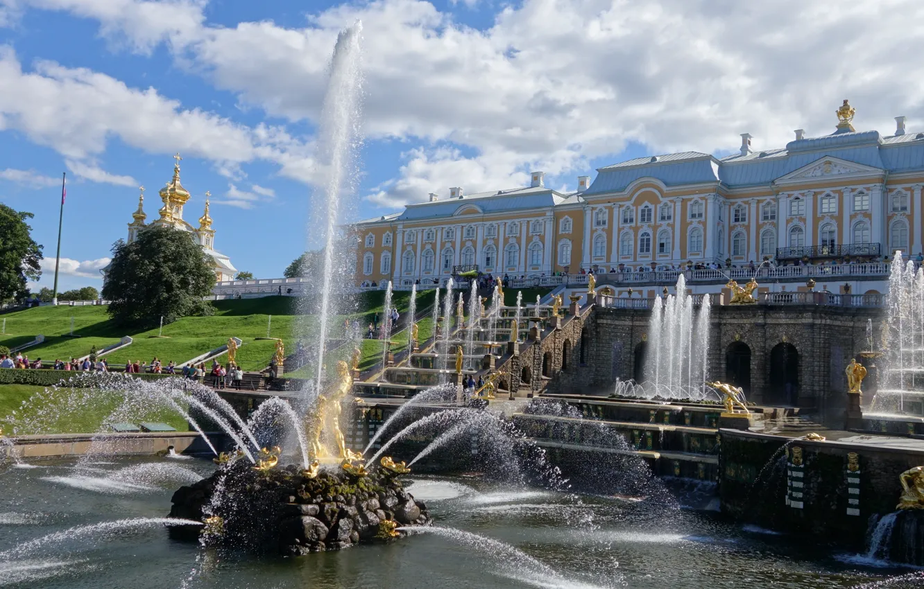 Фото обои пейзажи, фонтаны, Петергоф