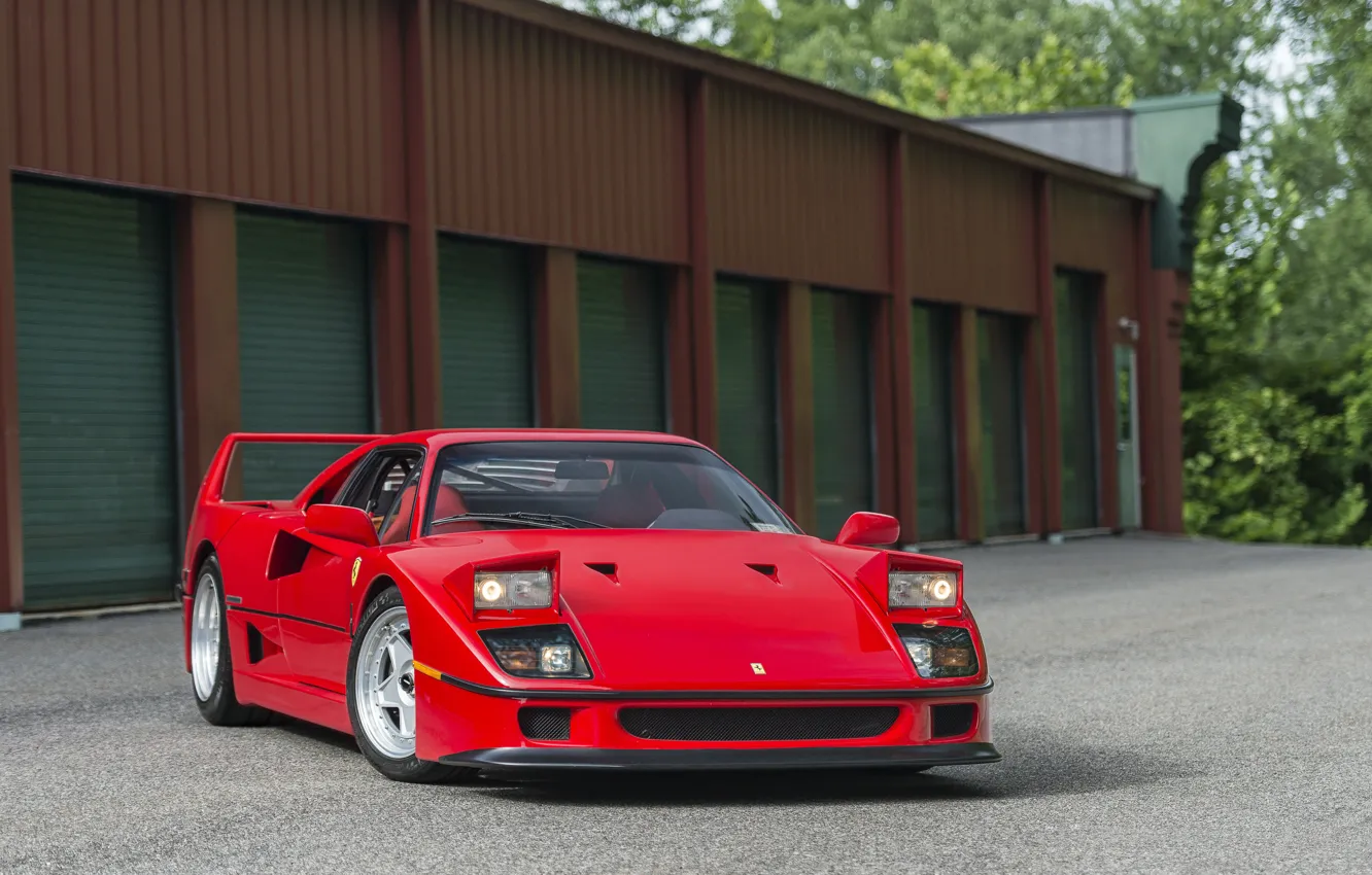 Фото обои Red, F40, Shadow, Wheels