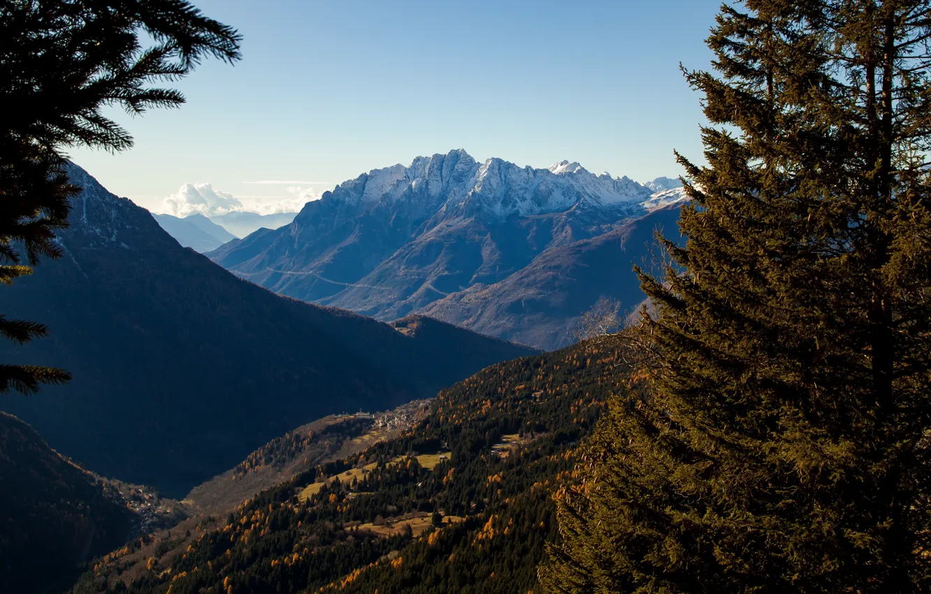 Фото обои горы, Италия, Val Saviore