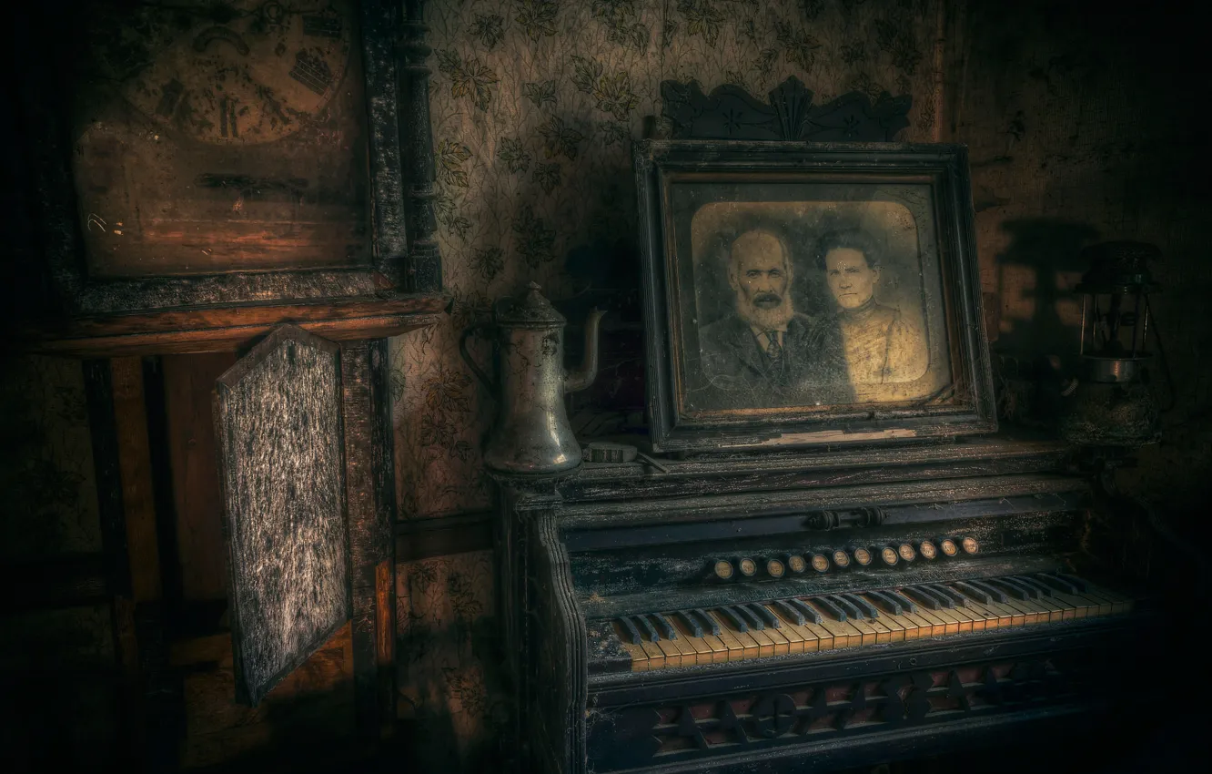 Фото обои портрет, клавиши, орган