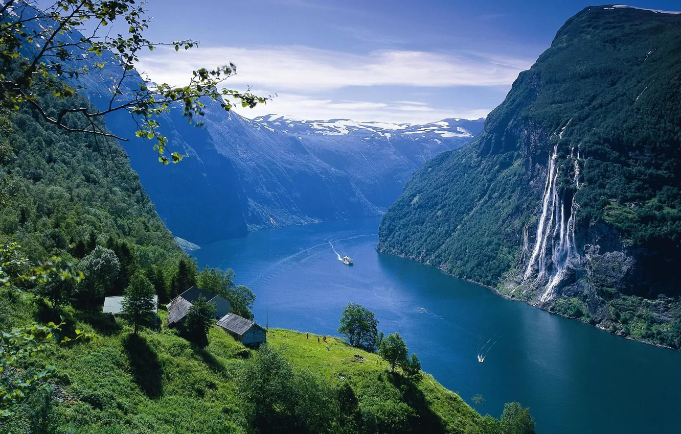 Фото обои пейзаж, Норвегия, фьорд