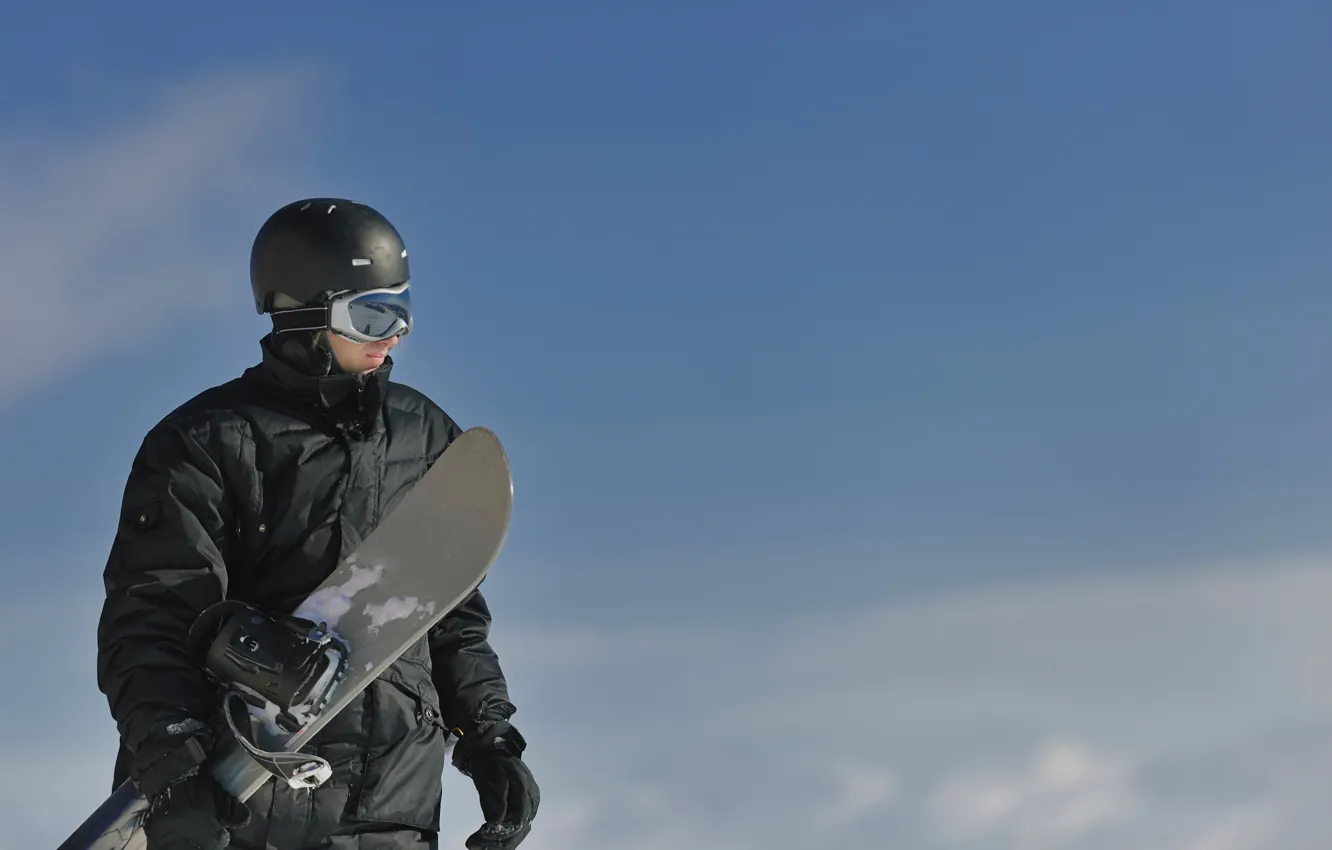 Фото обои небо, сноуборд, спорт, спортсмен, сноубордист, Snowboarder