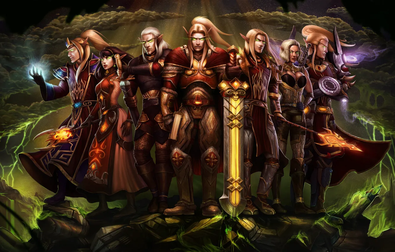 Фото обои World of Warcraft, Warcraft, wow, art, elf, Dominion of the Sun
