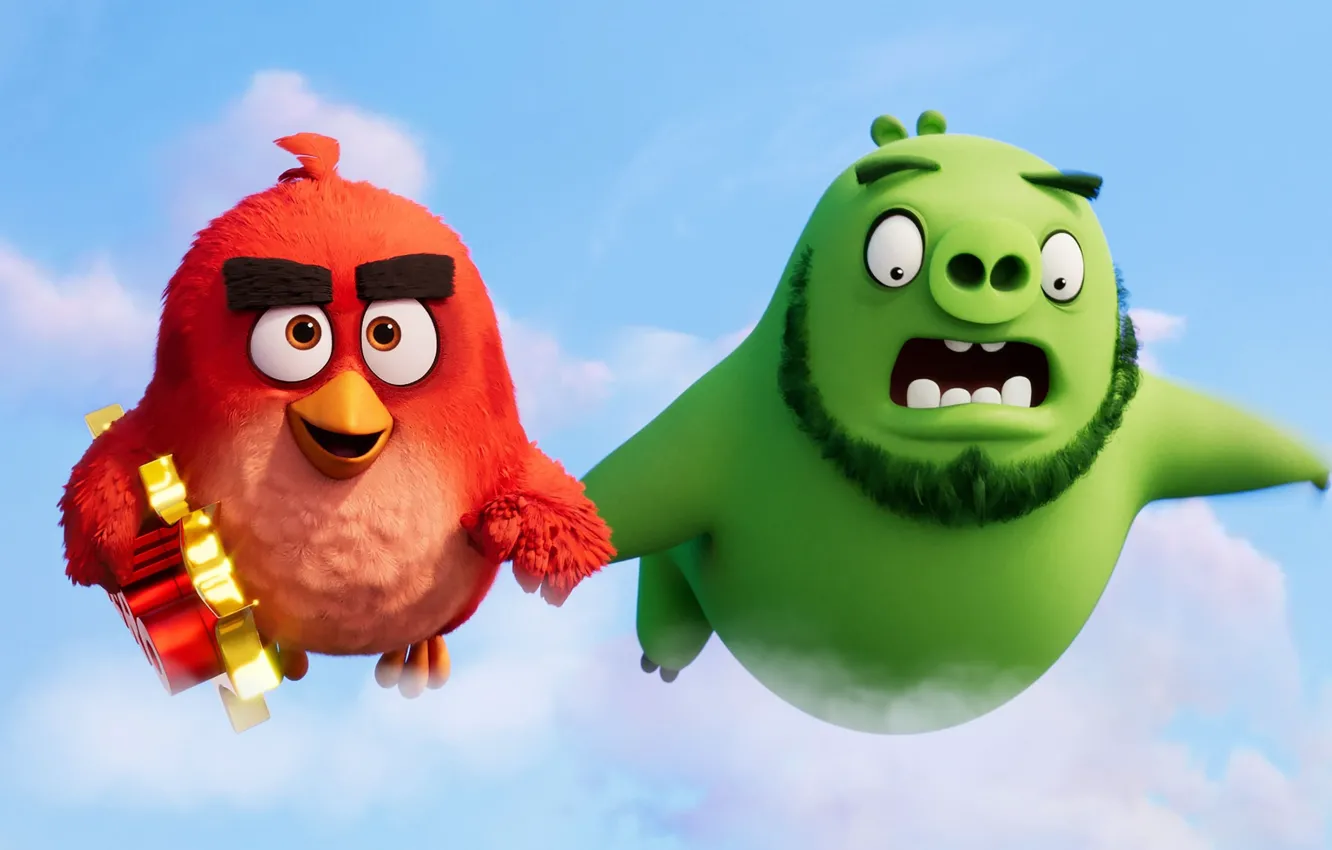 Фото обои небо, птица, свинья, The Angry Birds Movie 2
