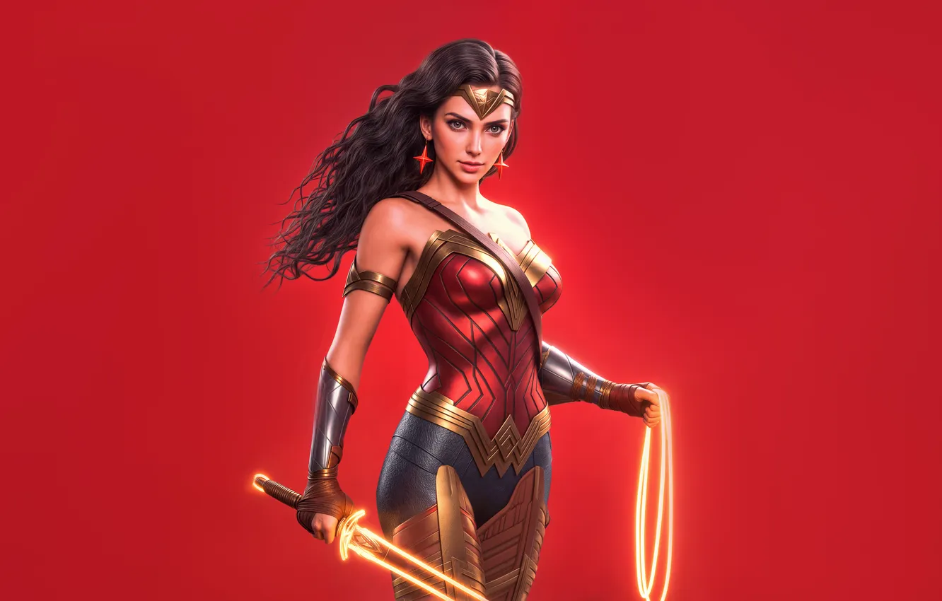 Фото обои red, wonder woman, reckless