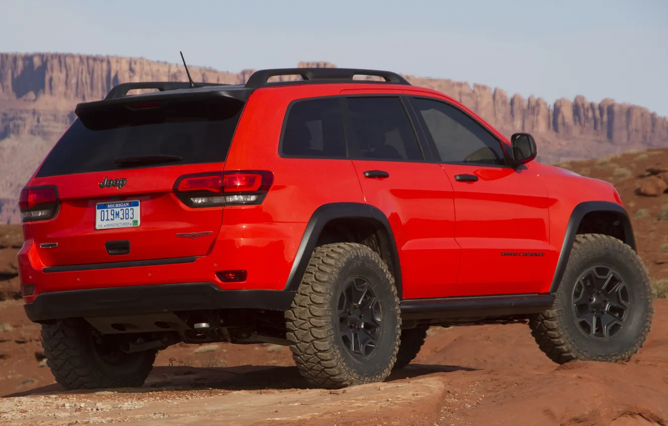 Фото обои машина, Concept, красный, задок, Jeep, Grand Cherokee, Trailhawk II
