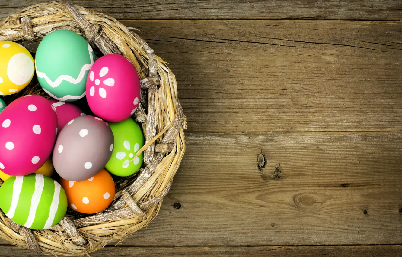 Фото обои яйца, colorful, Пасха, happy, wood, spring, Easter, eggs