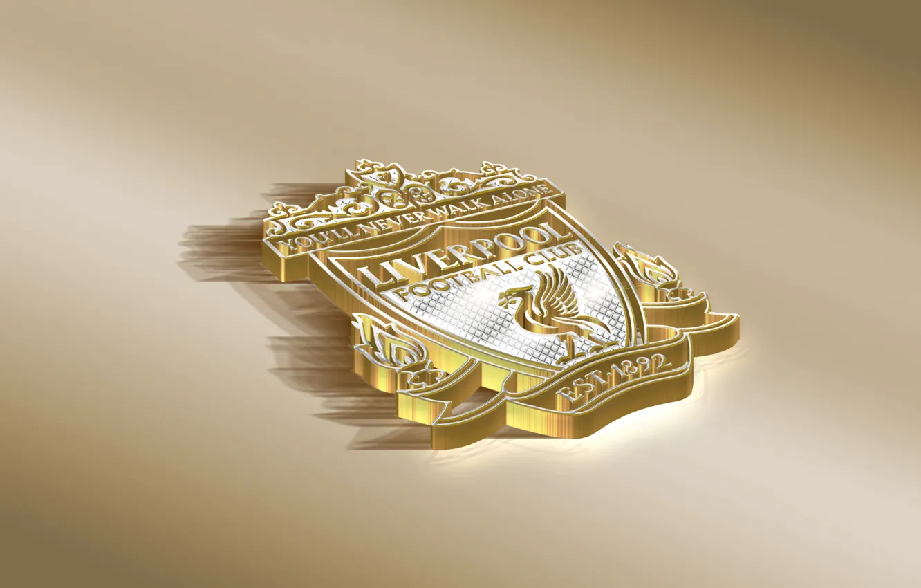 Фото обои Logo, Golden, Football, Liverpool FC, YNWA, Soccer, Emblem, English Club