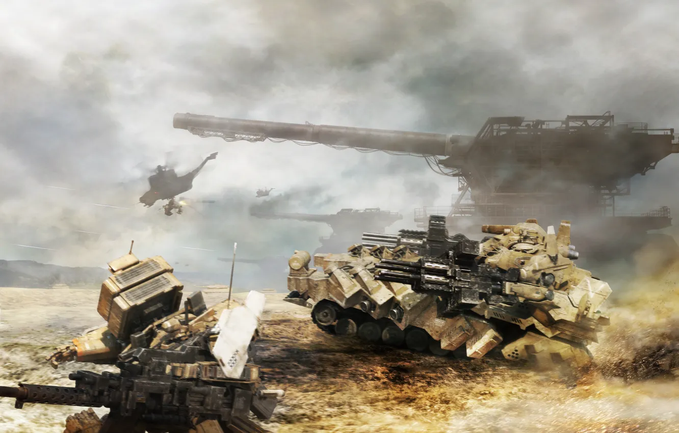 Фото обои аниме, танк, меха, артиллерия, Degrise of Cerberus