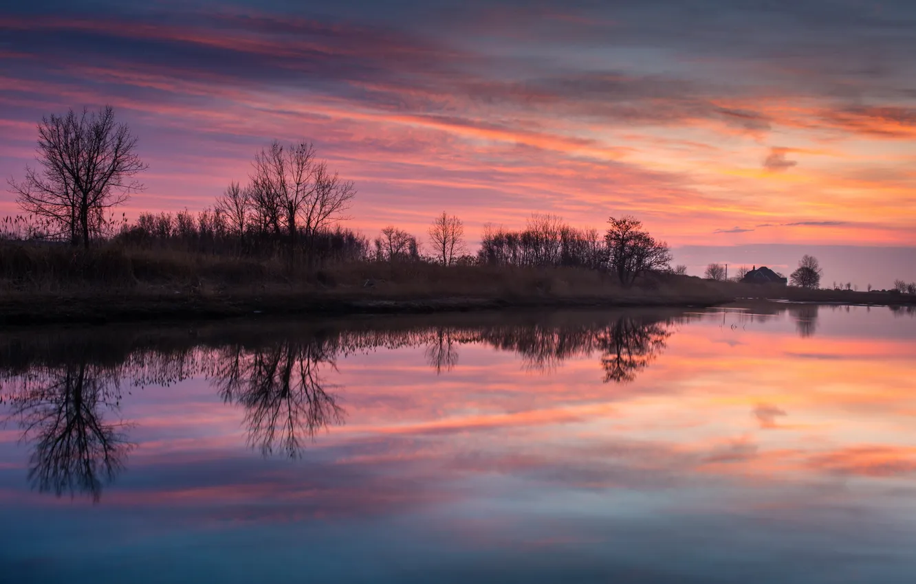 Фото обои пейзаж, закат, United States, Connecticut, Stratford, Lordship