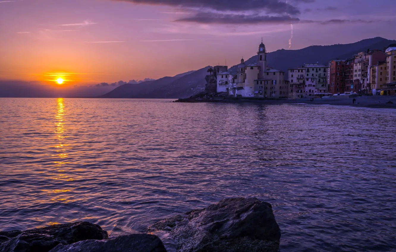 Фото обои sunset, Italie, Ligurie