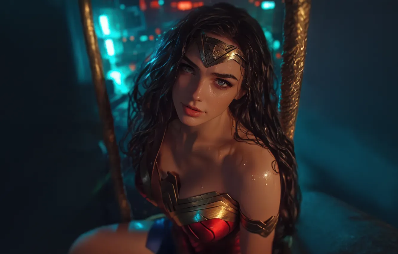 Фото обои defender, wonder woman, divine