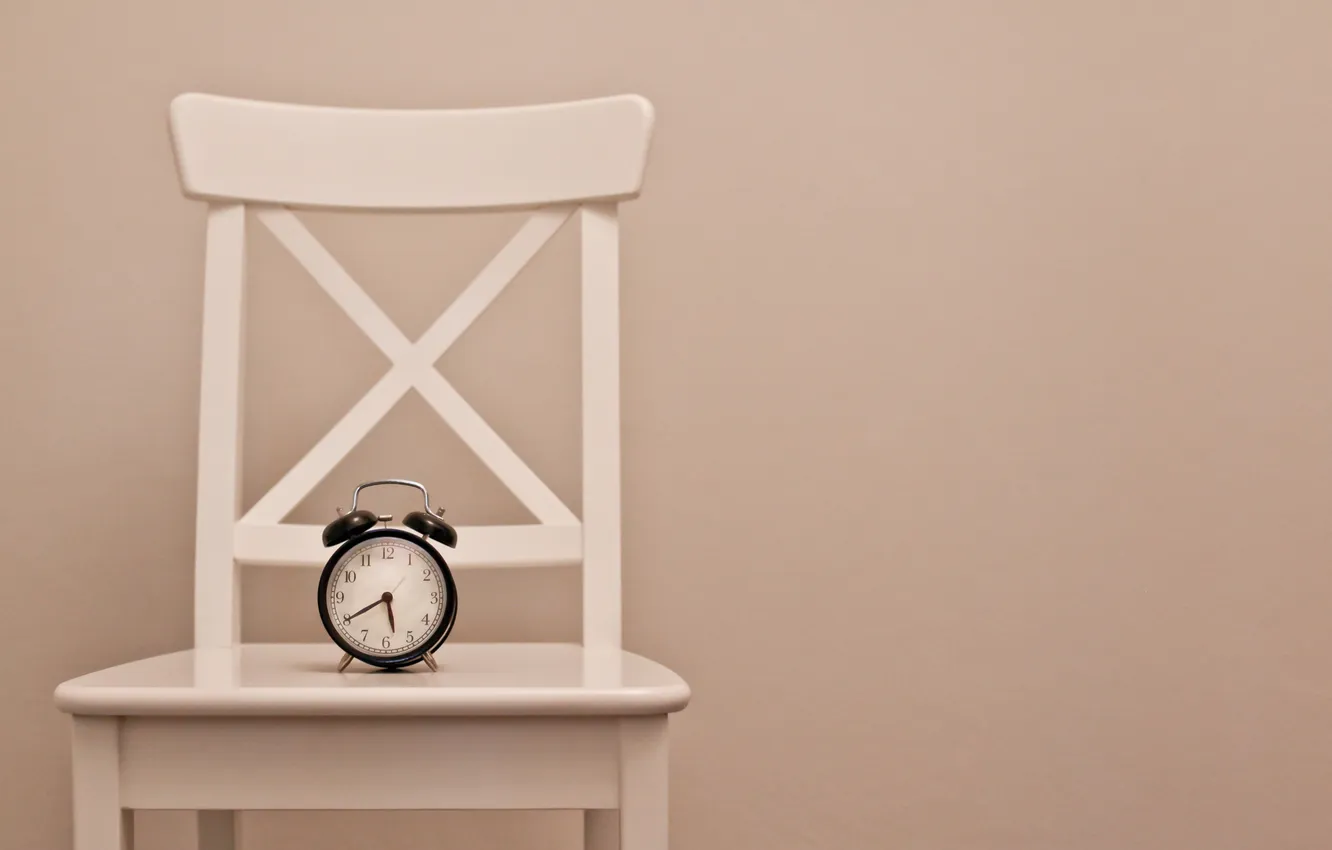 Фото обои часы, минимализм, стул